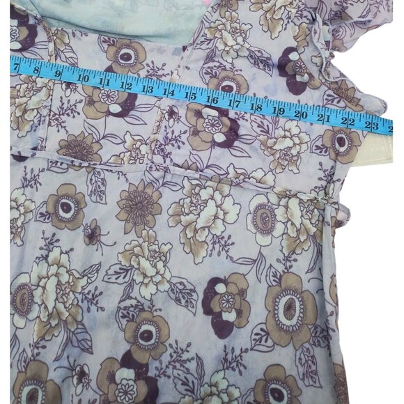 Holly Robinson Peete Maternity Womens Blouse Print Floral Purple Pullover Sz XL - Picture 5 of 13